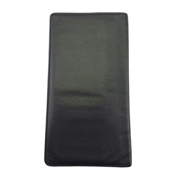 LOUIS VUITTON Bi -folding Taiga Aldoise Black USED - Picture 1 of 10